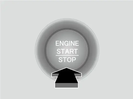 בילד פונעם מאנואל: דריקן ENGINE START/STOP מיטן ברעמז אנגעדריקט און דעם גאז אפגעלאזט.