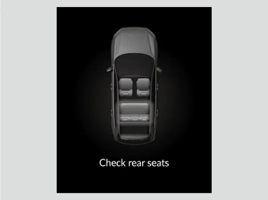 די Rear Seat Reminder מעלדונג קומט ארויף אויפן מיטער ווען איר שאלט איבער צו VEHICLE OFF.